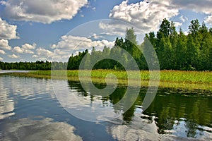 Cloudscape with reflection