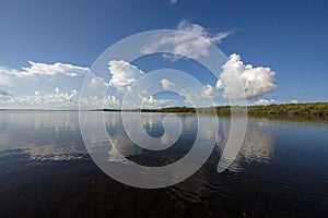 Cloudscape relfected in the waters of Biscayne National Park, Florida.