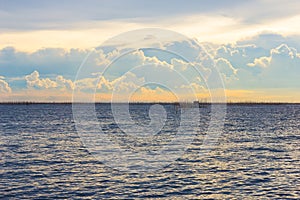 Cloudscape and sea view twilight sky