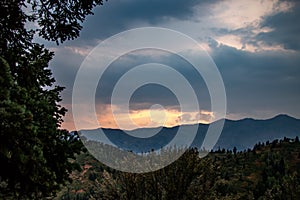 Cloudscape at sunset in the mountains of Utah