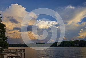 Cloudscape At Sunset Over Lake Oconee, Georgia