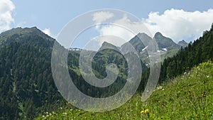 Cloudscape time lapse at Mountain peak of Alps Austria, Zillertal