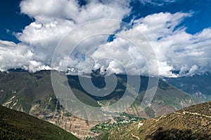 The cloudscape and valley in Deqin county Yunnan province