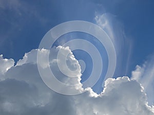 Cloudscape with white clouds