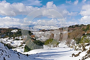 Cloudscape On Winter Landscape Of Etna Park, Sicily