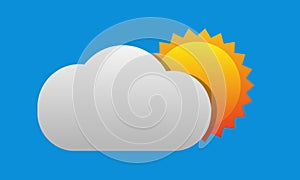 Cloudy. 3d vector illustration of cloudiness for weather forecast.