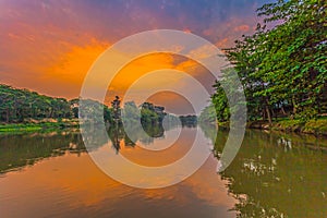 cloudy above river in the morning