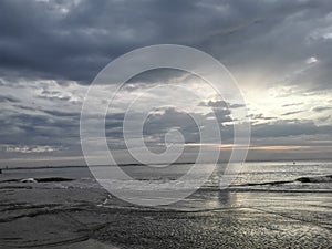Cloudy antlantic sea