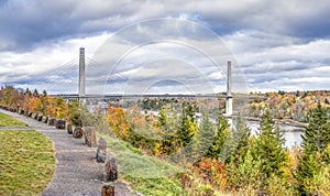 Cloudy Autumn Day at Penobscot Narrows Bridge