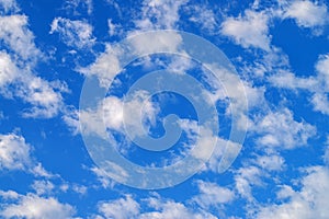 Cloudy blue sky background. Scenic sky background