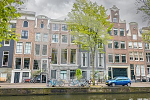 Cloudy Day in Amsterdam and Typical Buildings