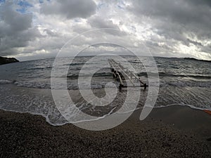 cloudy day at the beach