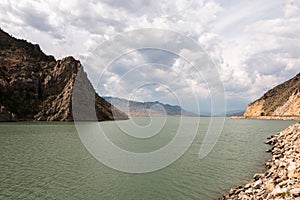 Cloudy day at Buffalo Bill Reservoir, Buffalo Bill State park, W