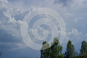 Cloudy day in the country. Landscape.