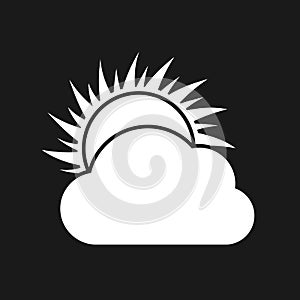 Cloudy day Icon. White weather icon