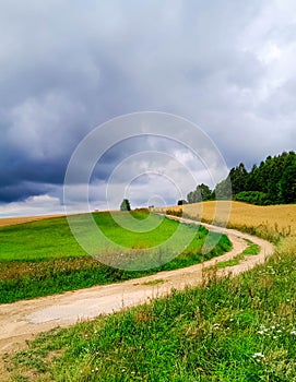 Cloudy day in Kashubia Poland photo