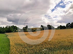 Cloudy day in Kashubia Poland photo