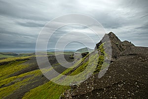 Cloudy day at Katla Geopark in the south of Iceland