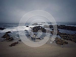 A cloudy day at Praia do Castelejo on the Costa Vincentina in the western Algarve. photo