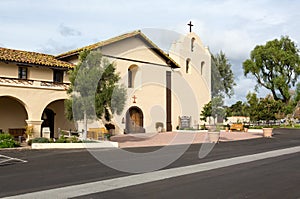 Cloudy day at Santa Ines Mission California photo