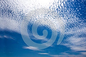 Cloudy deep blue sky, natural backgrounds.