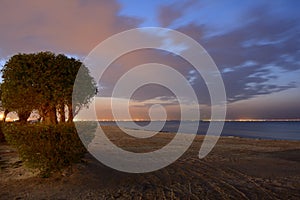 Cloudy evening taken at beach side in shuwaikh, kuwait