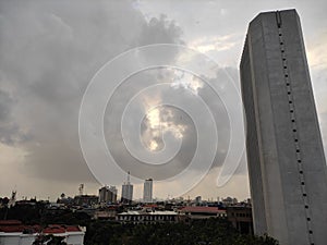 Cloudy evening view  RBI monument mumbai peace sight seeing photo