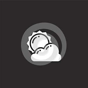 cloudy icon. Filled cloudy icon for website design and mobile, app development. cloudy icon from filled global warming collection