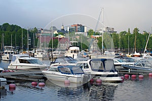 Cloudy June morning in the harbour of Lappeenranta