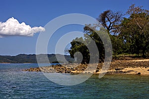 Cloudy lagoon and coastline in madagascar