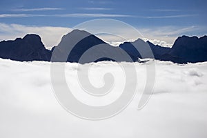 Cloudy landscape in austria with mountains