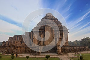 Cloudy Landscape View of 13th CE Sun Temple, Konark, Odisha, India