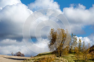 Cloudy midwest landscape