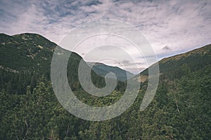 Cloudy and misty Slovakian Western Carpathian Tatra Mountain sky