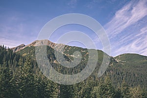 Cloudy and misty Slovakian Western Carpathian Tatra Mountain sky