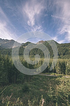 Cloudy and misty Slovakian Western Carpathian Tatra Mountain sky