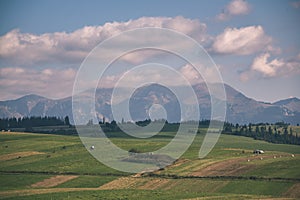 Cloudy and misty Slovakian Western Carpathian Tatra Mountain sky