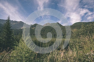 Cloudy and misty Slovakian Western Carpathian Tatra Mountain sky