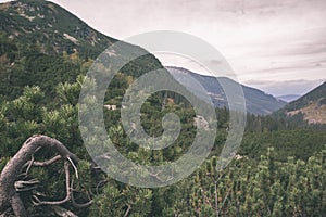 Cloudy and misty Slovakian Western Carpathian Tatra Mountain sky