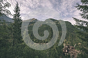 Cloudy and misty Slovakian Western Carpathian Tatra Mountain sky