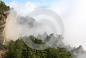 Cloudy mountain landscape