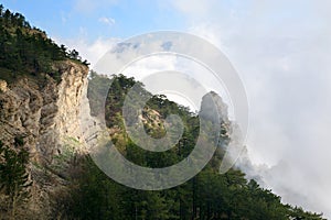 Cloudy mountain landscape