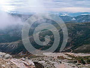Cloudy mountain landscape. View from Sierra de Francia photo
