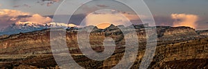 Cloudy Mountains Behind Ridge of Capitol Reef