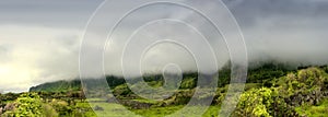 Cloudy mountains of flores, acores islands photo