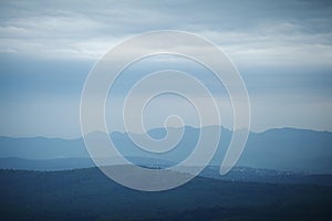 Cloudy mountains landscape