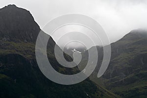 Cloudy mountains peaks, Highlands, Scotland