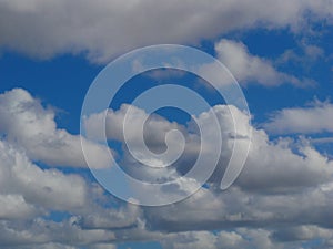 Cloudy moving in the sky. firmament is blue background photo