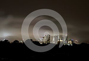 Cloudy Night Austin Texas skyline, June 2015