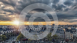 Cloudy Paris panorama
